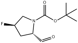 1-Pyrrolidinecarboxylic acid, 4-fluoro-2-formyl-, 1,1-dimethylethyl ester, (2S,4R)- Structure