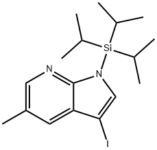 1H-Pyrrolo[2,3-b]pyridine, 3-iodo-5-methyl-1-[tris(1-methylethyl)silyl]- 구조식 이미지