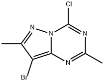 8-Bromo-4-chloro-2,7-dimethyl-pyrazolo[1,5-a][1,3,5]triazine Structure