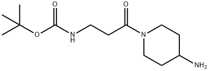 Carbamic acid, N-[3-(4-amino-1-piperidinyl)-3-oxopropyl]-, 1,1-dimethylethyl ester Structure