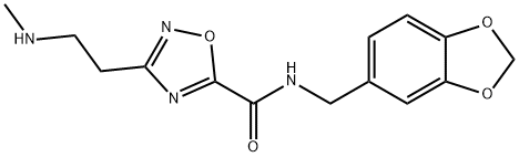 1,2,4-Oxadiazole-5-carboxamide, N-(1,3-benzodioxol-5-ylmethyl)-3-[2-(methylamino)ethyl]- Structure