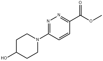 3-Pyridazinecarboxylic acid, 6-(4-hydroxy-1-piperidinyl)-, methyl ester Structure