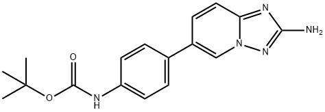 Carbamic acid, N-[4-(2-amino[1,2,4]triazolo[1,5-a]pyridin-6-yl)phenyl]-, 1,1-dimethylethyl ester Structure