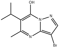 Pyrazolo[1,5-a]pyrimidin-7-ol, 3-bromo-5-methyl-6-(1-methylethyl)- Structure