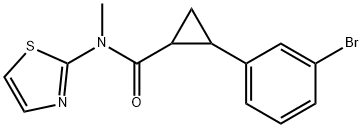Cyclopropanecarboxamide, 2-(3-bromophenyl)-N-methyl-N-2-thiazolyl- Structure