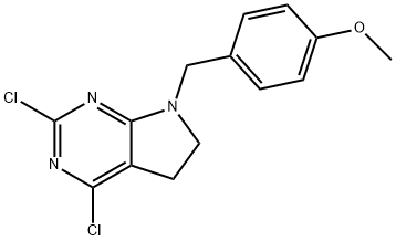 5H-Pyrrolo[2,3-d]pyrimidine, 2,4-dichloro-6,7-dihydro-7-[(4-methoxyphenyl)methyl]- Structure