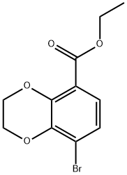 1,4-Benzodioxin-5-carboxylic acid, 8-bromo-2,3-dihydro-, ethyl ester 구조식 이미지