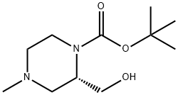 tert-Butyl (S)-2-(hydroxymethyl)-4-methylpiperazine-1-carboxylate 구조식 이미지