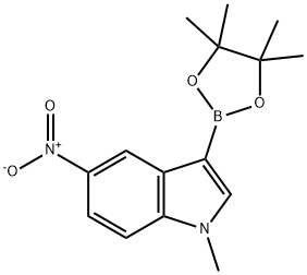 1H-Indole, 1-methyl-5-nitro-3-(4,4,5,5-tetramethyl-1,3,2-dioxaborolan-2-yl)- Structure