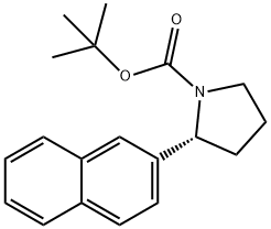 1-Pyrrolidinecarboxylic acid, 2-(2-naphthalenyl)-, 1,1-dimethylethyl ester, (2R)- Structure