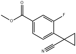 Benzoic acid, 4-(1-cyanocyclopropyl)-3-fluoro-, methyl ester Structure