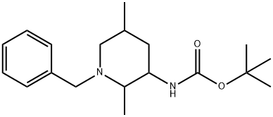 Carbamic acid, N-[2,5-dimethyl-1-(phenylmethyl)-3-piperidinyl]-, 1,1-dimethylethyl ester Structure