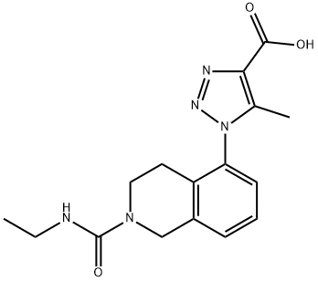 1-[2-(ethylcarbamoyl)-1,2,3,4-tetrahydroisoquinolin-5-yl]-5-methyl-1H-1,2,3-triazole-4-carboxylic acid 구조식 이미지