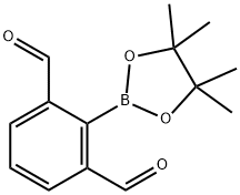 1,3-Benzenedicarboxaldehyde, 2-(4,4,5,5-tetramethyl-1,3,2-dioxaborolan-2-yl)- 구조식 이미지