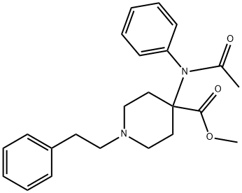 4-Piperidinecarboxylic acid, 4-(acetylphenylamino)-1-(2-phenylethyl)-, methyl ester Structure