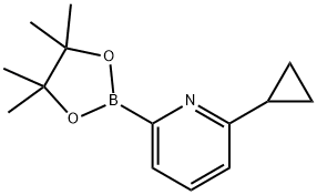 '2-cyclopropyl-6-(4,4,5,5-tetramethyl-1,3,2-dioxaborolan-2-yl)pyridine Structure