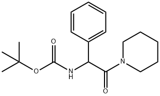 Carbamic acid, N-[2-oxo-1-phenyl-2-(1-piperidinyl)ethyl]-, 1,1-dimethylethyl ester Structure