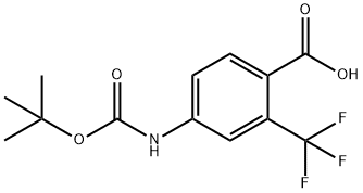 4-[(tert-Butoxycarbonyl)amino]-2-(trifluoromethyl)benzoic acid Structure