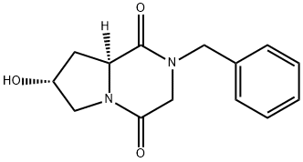 (7R,8aS)-2-Benzyl-7-hydroxyhexahydropyrrolo[1,2-a]pyrazine-1,4-dione Structure