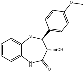 1,5-Benzothiazepin-4(5H)-one, 2,3-dihydro-3-hydroxy-2-(4-methoxyphenyl)-, (2S,3R)- Structure