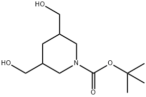 tert-butyl 3,5-bis(hydroxymethyl)piperidine-1-carboxylate, Mixture of diastereomers 구조식 이미지