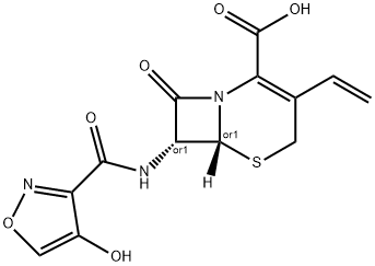 5-Thia-1-azabicyclo[4.2.0]oct-2-ene-2-carboxylic acid, 3-ethenyl-7-[[(4-hydroxy-3-isoxazolyl)carbonyl]amino]-8-oxo-, (6R,7R)-rel- Structure