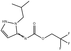 Carbamic acid, N-[1,2-dihydro-2-(2-methylpropyl)-3H-pyrazol-3-ylidene]-, 2,2,2-trifluoroethyl ester Structure