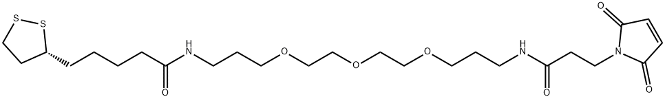 1H-Pyrrole-1-propanamide, N-[19-(3R)-1,2-dithiolan-3-yl-15-oxo-4,7,10-trioxa-14-azanonadec-1-yl]-2,5-dihydro-2,5-dioxo- Structure