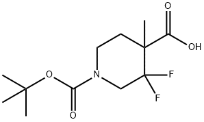 1,4-Piperidinedicarboxylic acid, 3,3-difluoro-4-methyl-, 1-(1,1-dimethylethyl) ester Structure