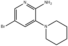 2-Pyridinamine, 5-bromo-3-(1-piperidinyl)- Structure