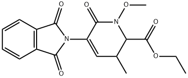 2-Pyridinecarboxylic acid, 5-(1,3-dihydro-1,3-dioxo-2H-isoindol-2-yl)-1,2,3,6-tetrahydro-1-methoxy-3-methyl-6-oxo-, ethyl ester Structure