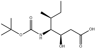 Heptanoic acid, 4-[[(1,1-dimethylethoxy)carbonyl]amino]-3-hydroxy-5-methyl-, [3R-(3R*,4S*,5S*)]- (9CI) Structure