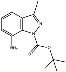 1H-Indazole-1-carboxylic acid, 7-amino-3-iodo-, 1,1-dimethylethyl ester Structure