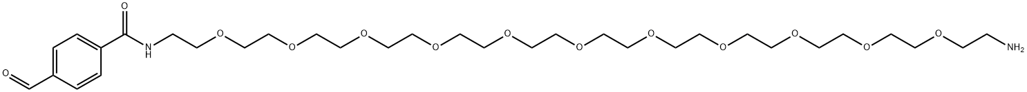 Benzamide, N-(35-amino-3,6,9,12,15,18,21,24,27,30,33-undecaoxapentatriacont-1-yl)-4-formyl- Structure