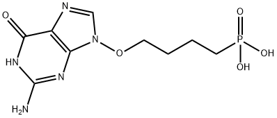 {4-[(2-Amino-6-oxo-1,6-dihydro-9H-purin-9-yl)oxy]butyl}phosphonic acid 구조식 이미지