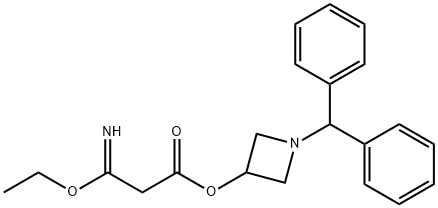 3-Ethoxy-3-iminopropaonic acid (1-diphenylmethyl) -3-zaetidinyl ester 구조식 이미지