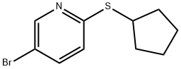 Pyridine, 5-bromo-2-(cyclopentylthio)- Structure