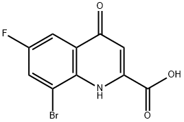 2-Quinolinecarboxylic acid, 8-bromo-6-fluoro-1,4-dihydro-4-oxo- Structure