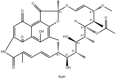 Rifamycin, 1,4-dideoxy-1,4-dihydro-1,4-dioxo-, monosodium salt (9CI) Structure