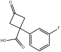 Cyclobutanecarboxylic acid, 1-(3-fluorophenyl)-3-oxo- 구조식 이미지