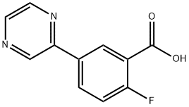 2-Fluoro-5-(pyrazin-2-yl)benzoic acid Structure