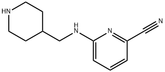 2-Pyridinecarbonitrile, 6-[(4-piperidinylmethyl)amino]- Structure