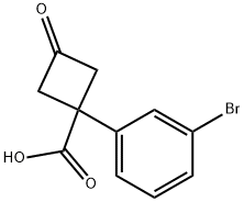 1-(3-bromophenyl)-3-oxocyclobutane-1-carboxylic acid Structure