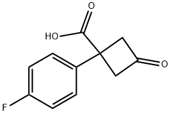 Cyclobutanecarboxylic acid, 1-(4-fluorophenyl)-3-oxo- Structure