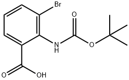 Benzoic acid, 3-bromo-2-[[(1,1-dimethylethoxy)carbonyl]amino]- Structure