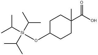 Cyclohexanecarboxylic acid, 1-methyl-4-[[tris(1-methylethyl)silyl]oxy]- 구조식 이미지