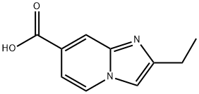 Imidazo[1,2-a]pyridine-7-carboxylic acid, 2-ethyl- 구조식 이미지