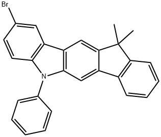 Indeno[1,2-b]carbazole, 2-bromo-5,11-dihydro-11,11-dimethyl-5-phenyl- Structure