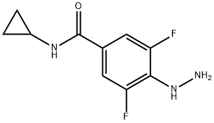 N-cyclopropyl-3,5-difluoro-4-hydrazinylbenzamide 구조식 이미지