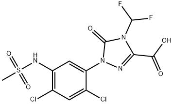 1H-1,2,4-Triazole-3-carboxylic acid, 1-[2,4-dichloro-5-[(methylsulfonyl)amino]phenyl]-4-(difluoromethyl)-4,5-dihydro-5-oxo- Structure